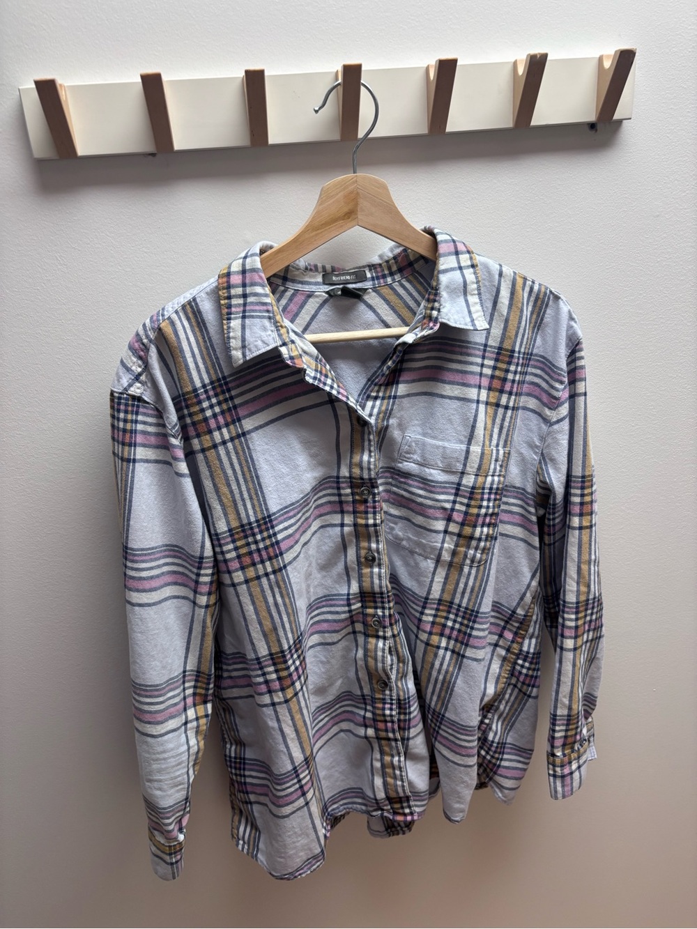 Boyfriend Fit Plaid Button-Down